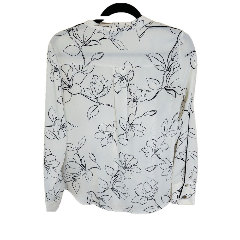 Le Chateau Black White Floral Blouse Small - Picture 3 of 10